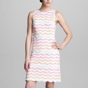 NWT PhoebeCouture Cream Scallop Fringe Shift Dress